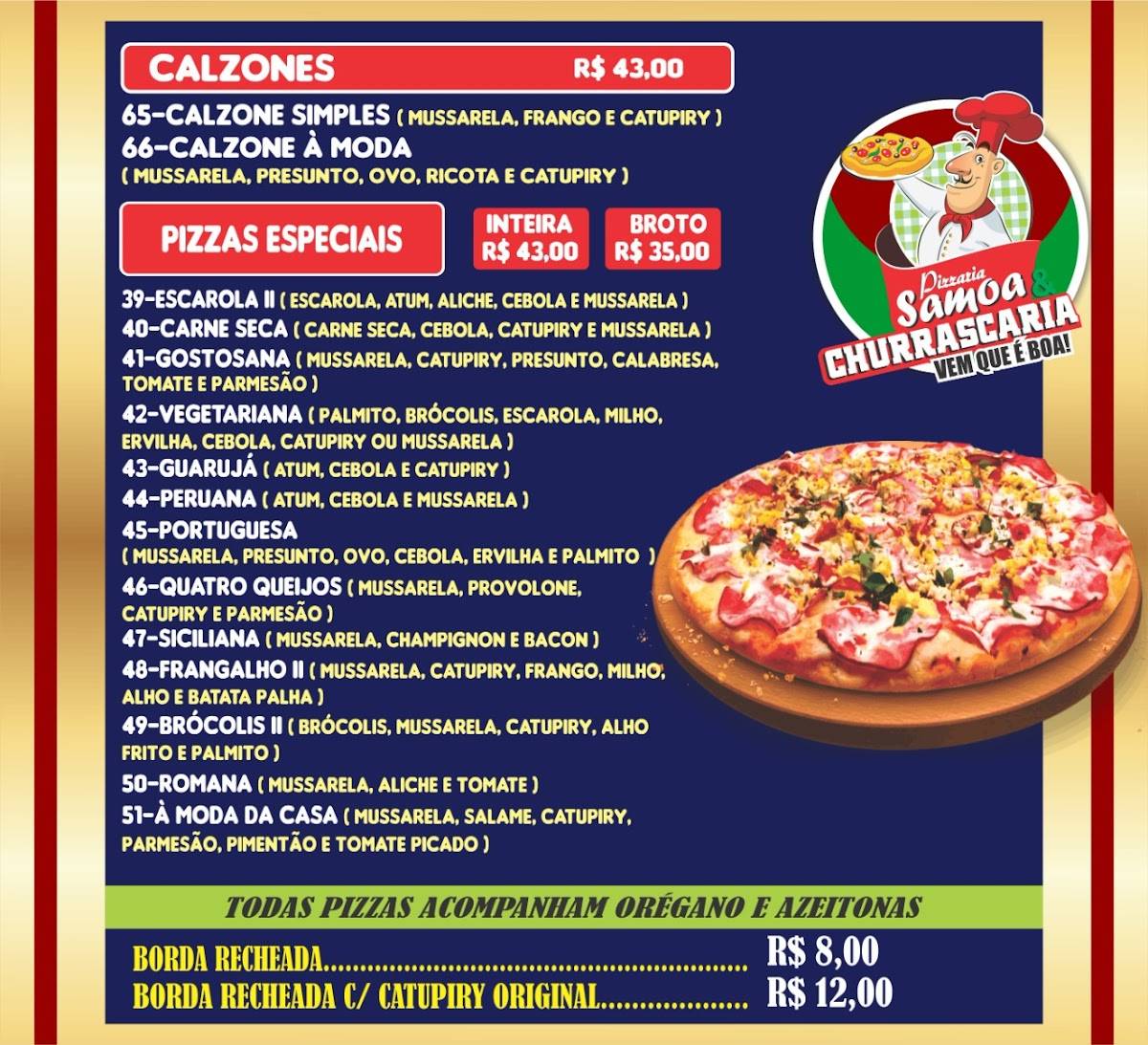Restaurante e Churrascaria Samoa Guarujá cardápio