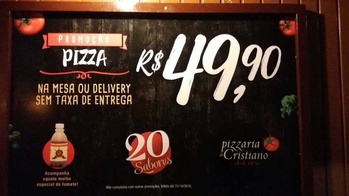 Pizzaria Cristiano cardápio