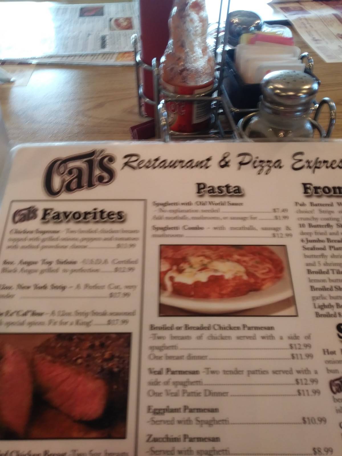 Menu At Cal's Restaurant & Pizza Express, Garrettsville