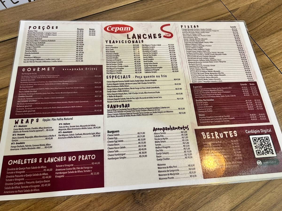 Cepam: Café da Manhã, Confeitaria, Lanches, Pizzas, Feijoada, Vila Prudente SP cardápio