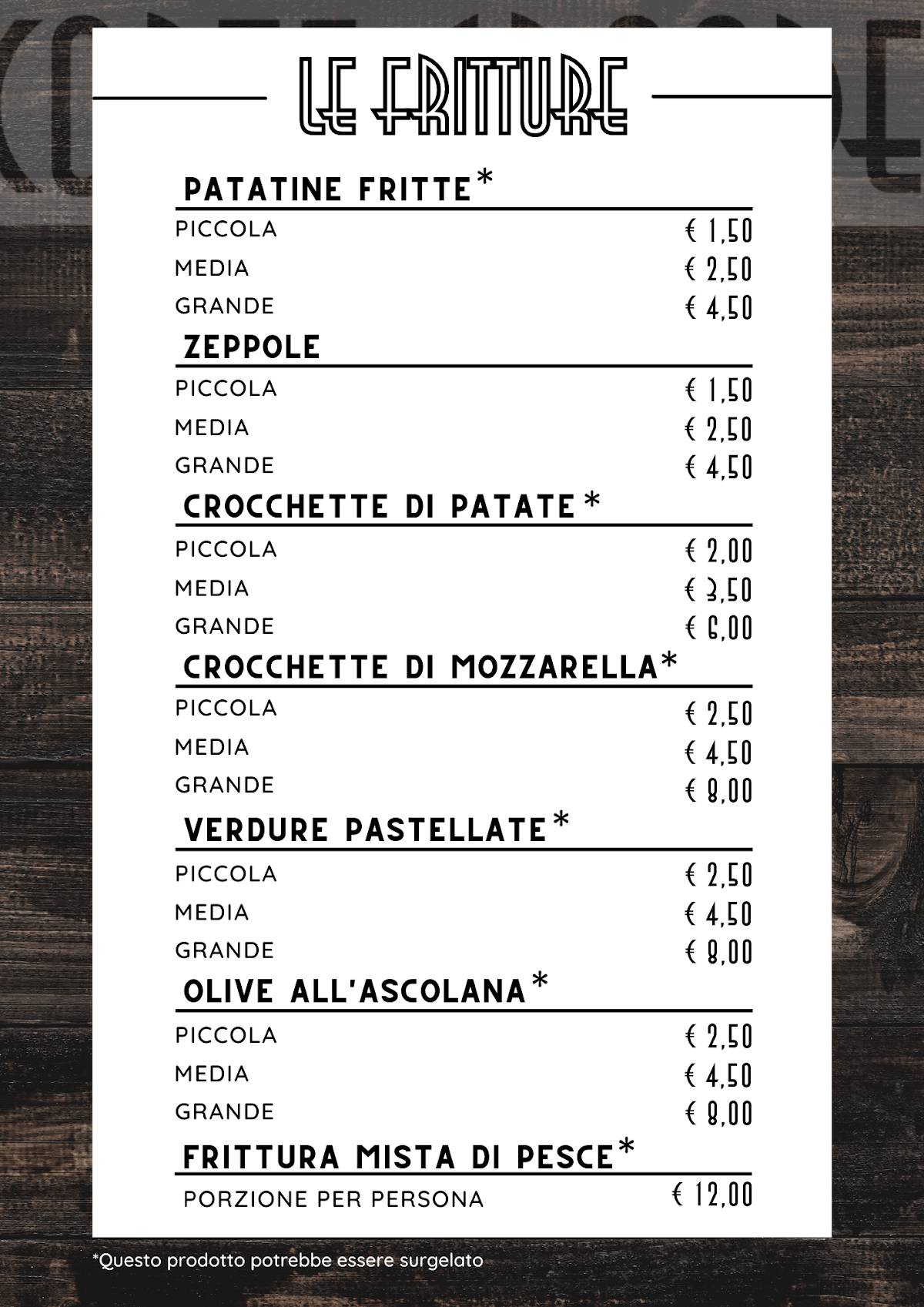 Menu di Pizzeria Corte Grande 