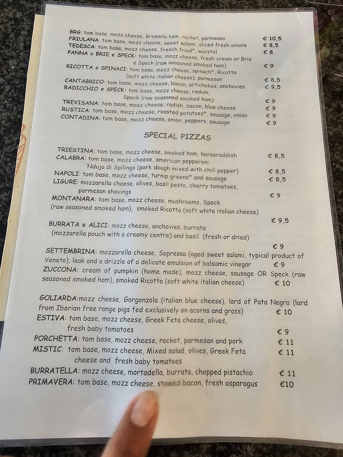 Menu di Pizzeria Da Mario 