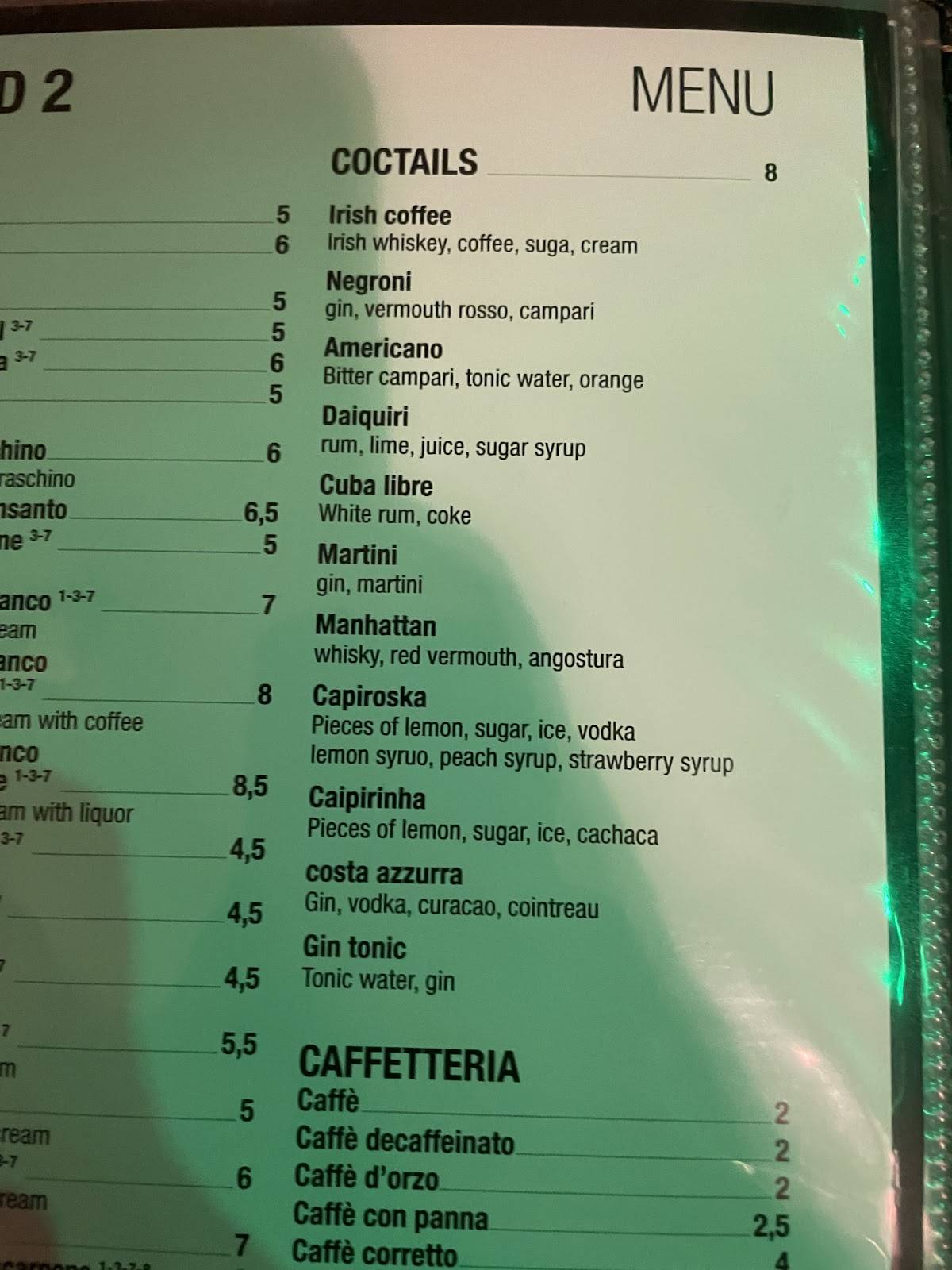 Menu di Pizzeria David 2 