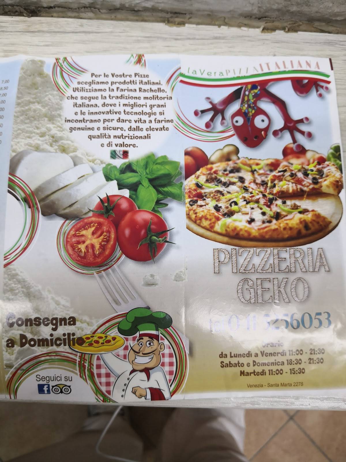 Menu di Pizzeria Geko 