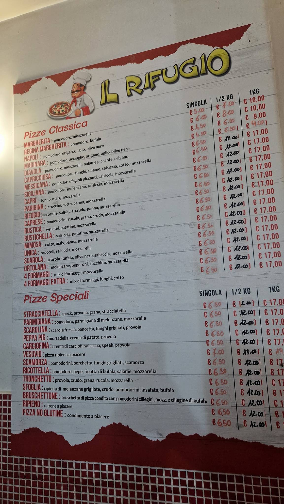 Menu di Il Rifugio 