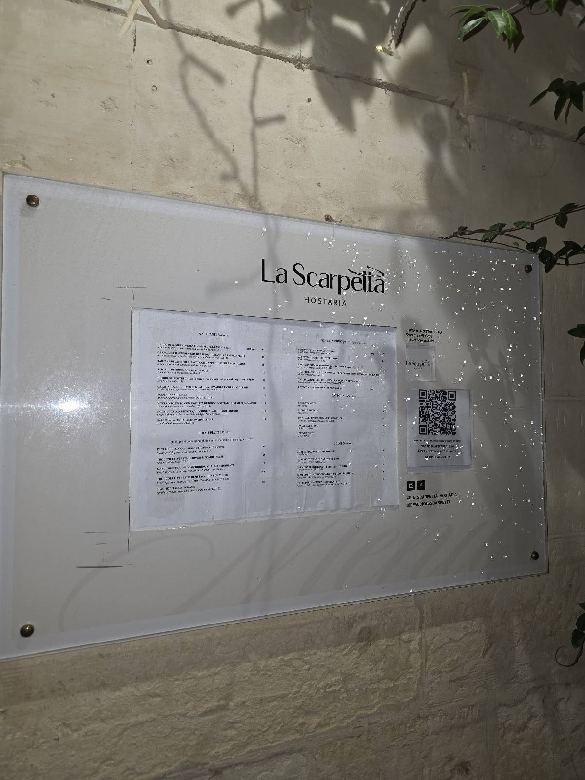 Menu di La Scarpetta Hostaria 