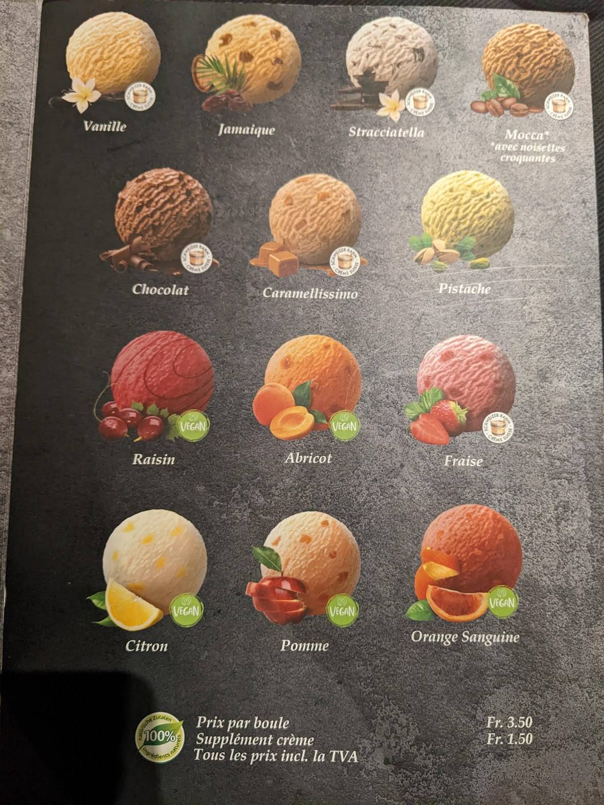 Menu di Le Ticino - Restaurant Lausanne 