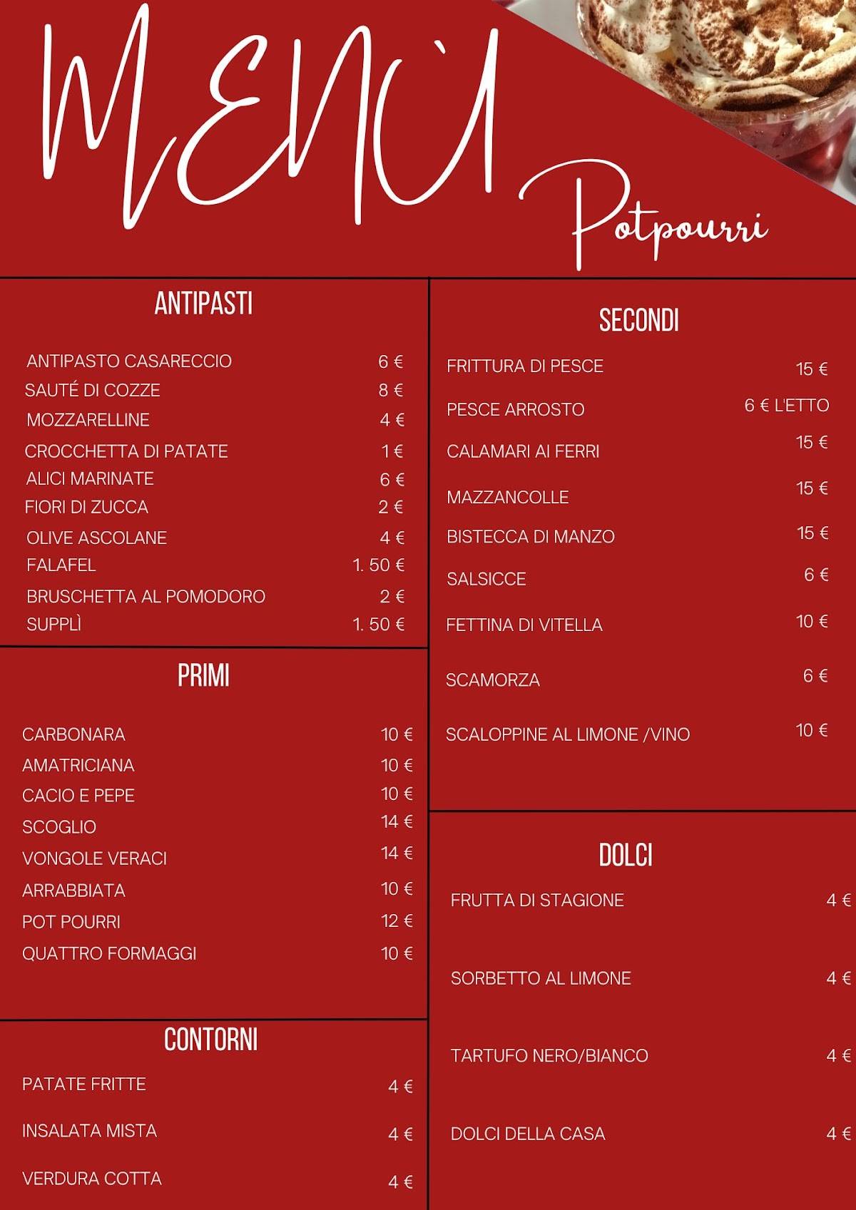 Menu di PotPourri 