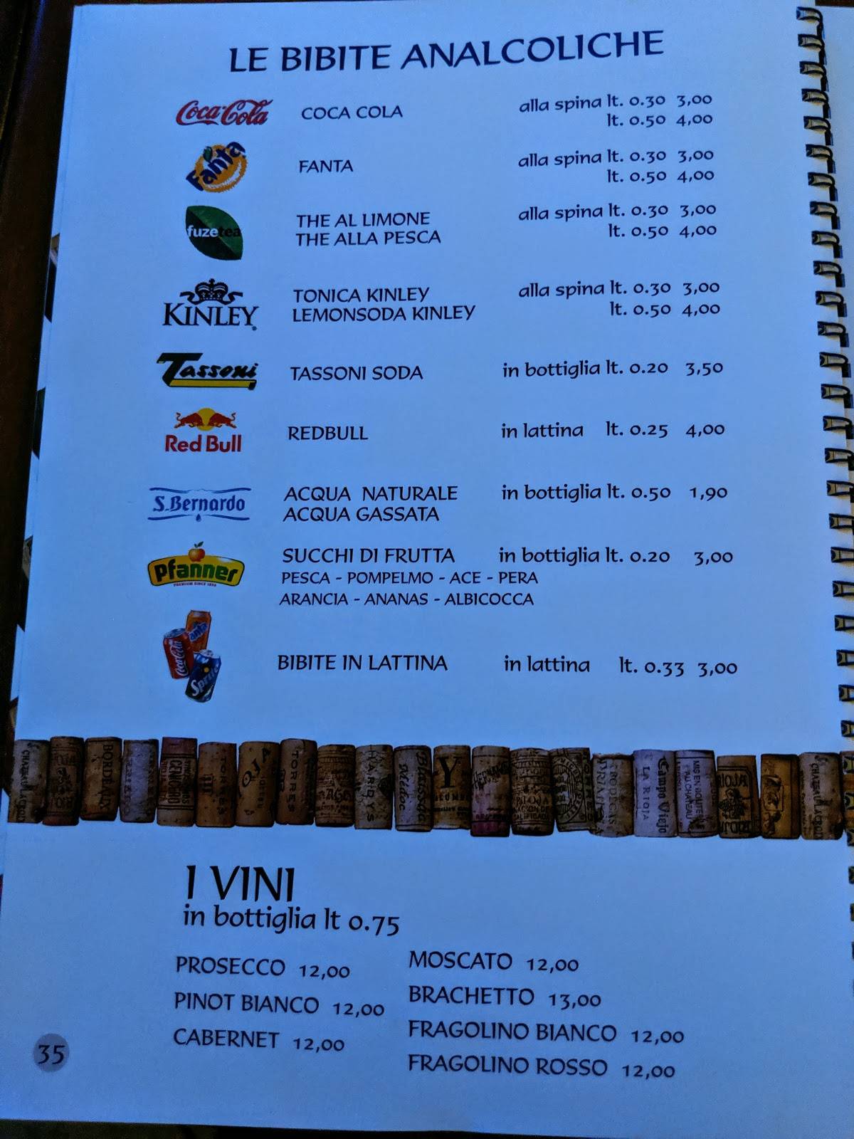 Menu di Pizzeria Re Artù 