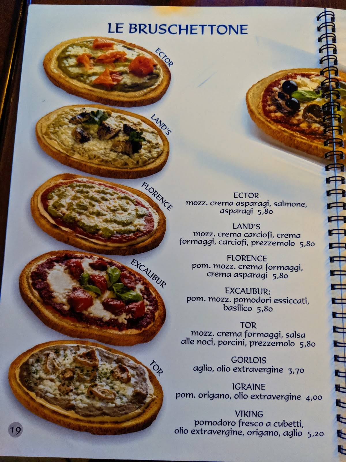 Menu di Pizzeria Re Artù 