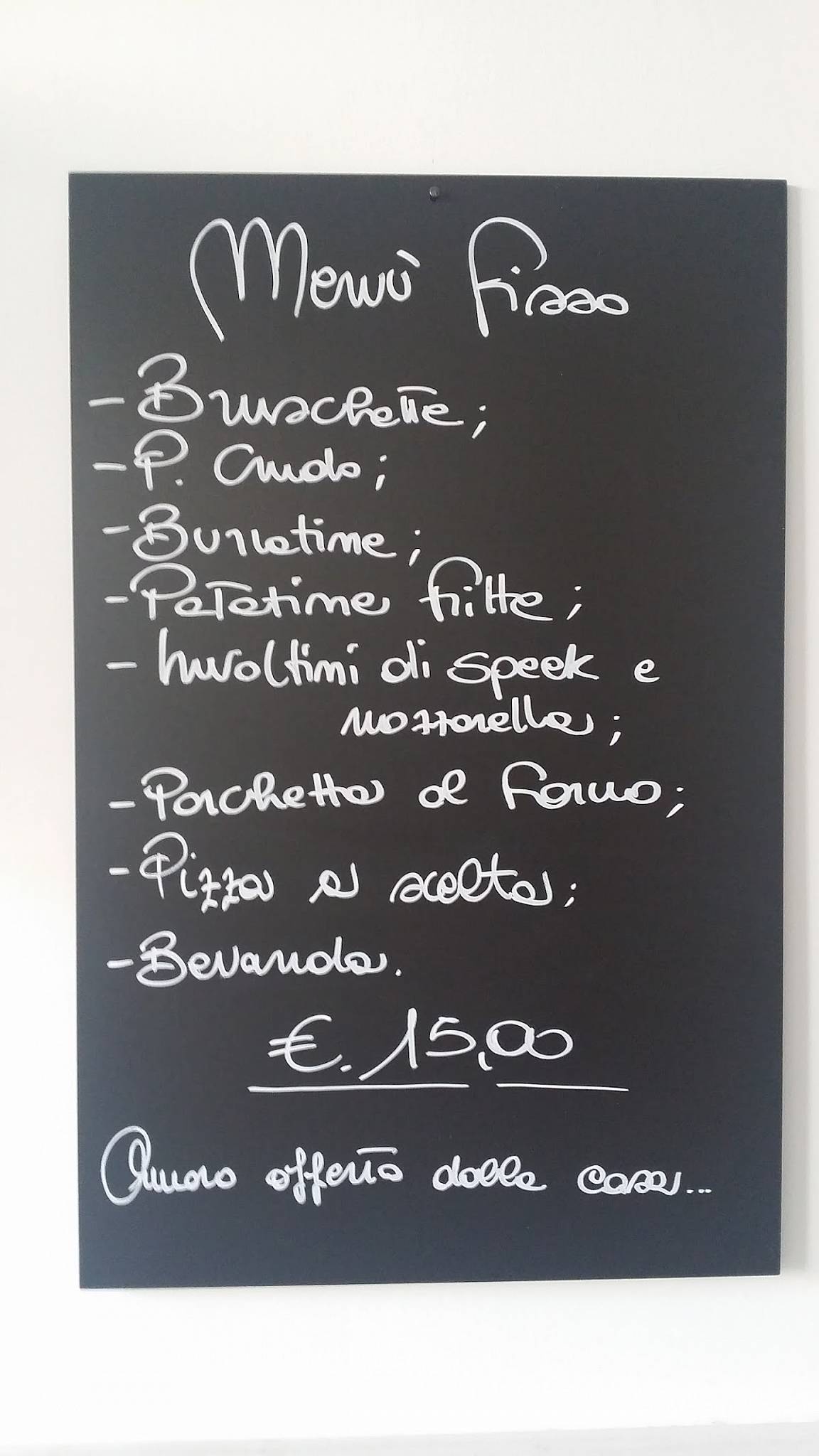 Menu di Sans Soucis 