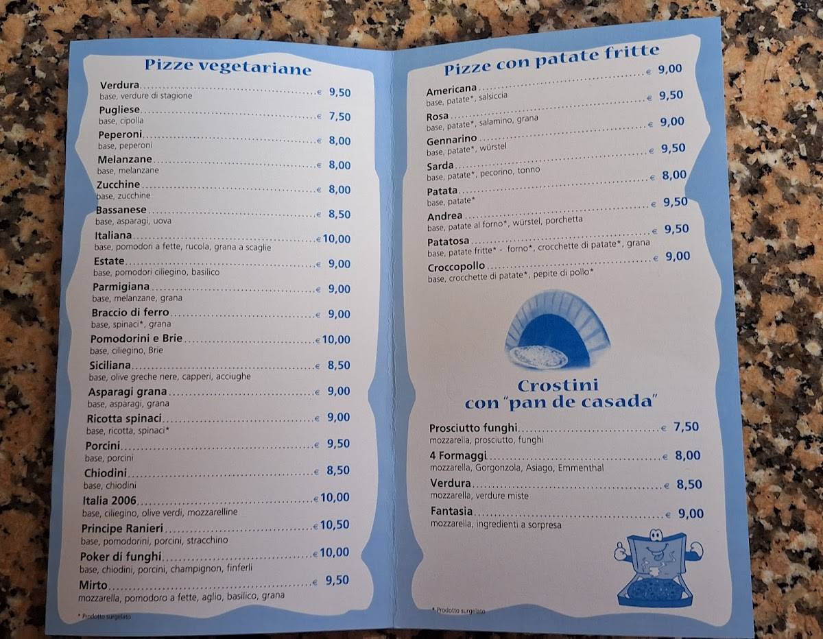 Menu di Pizzeria Tonino Pizza 