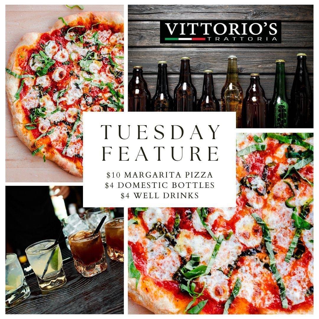 Menu at Vittorio's Trattoria pizzeria, Windsor
