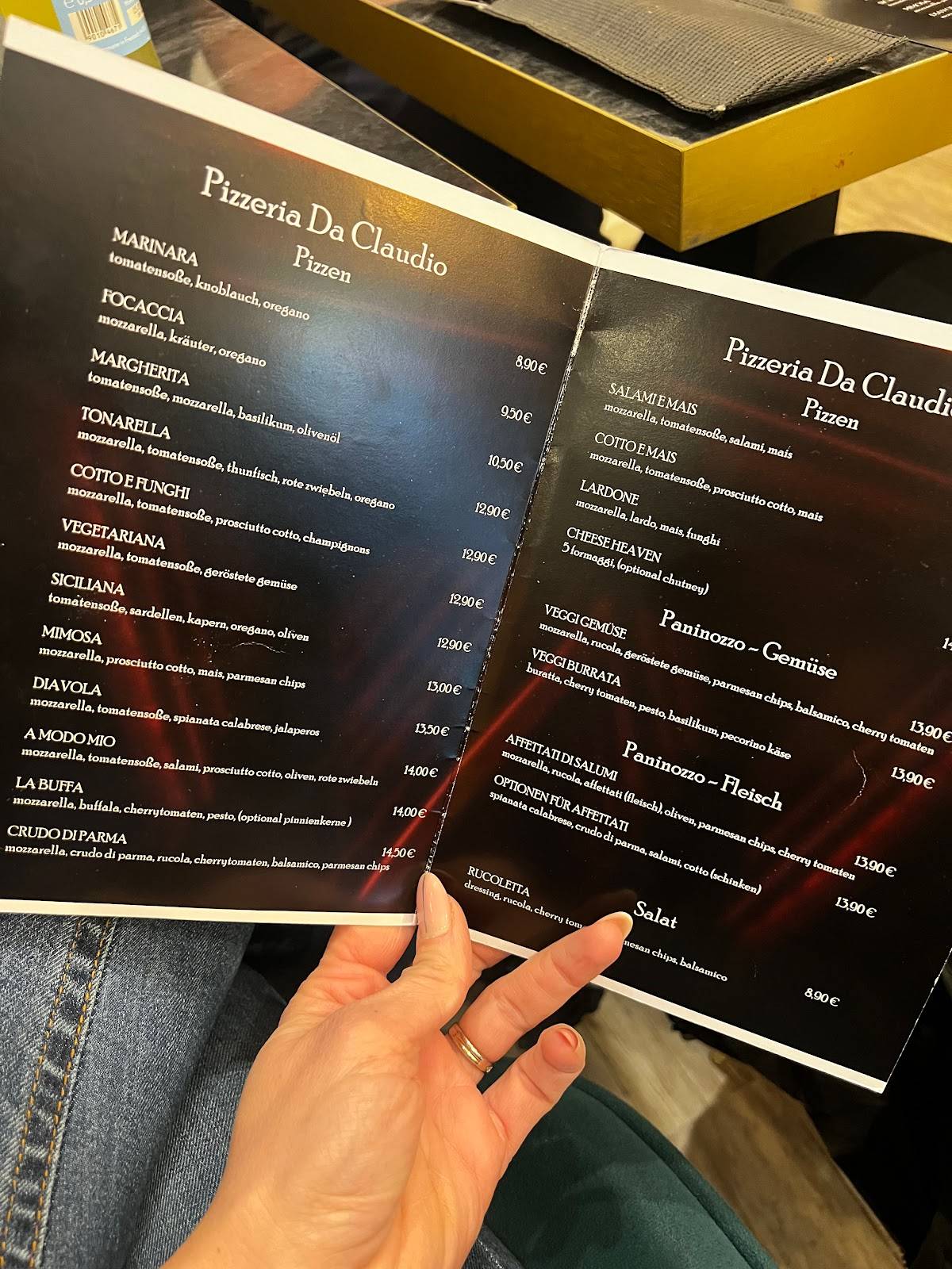 Speisekarte von Pizzeria da Claudio, Linz