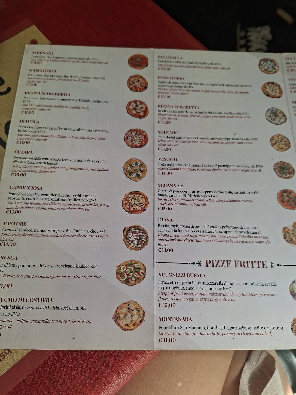 Menu di Pizzeria e Trattoria del Purgatorio 