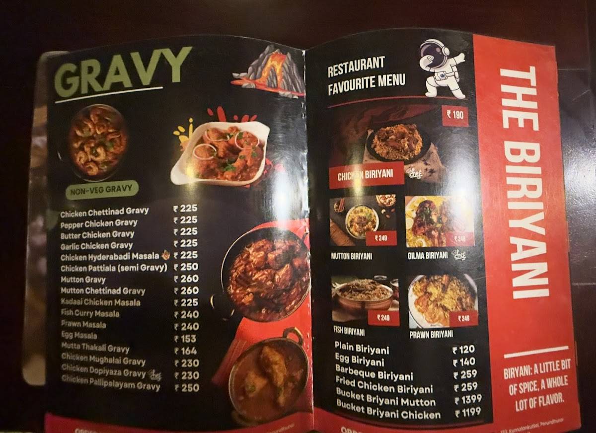 Planet B Family Restaurant menu
