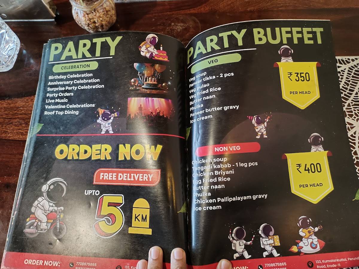 Planet B Family Restaurant menu