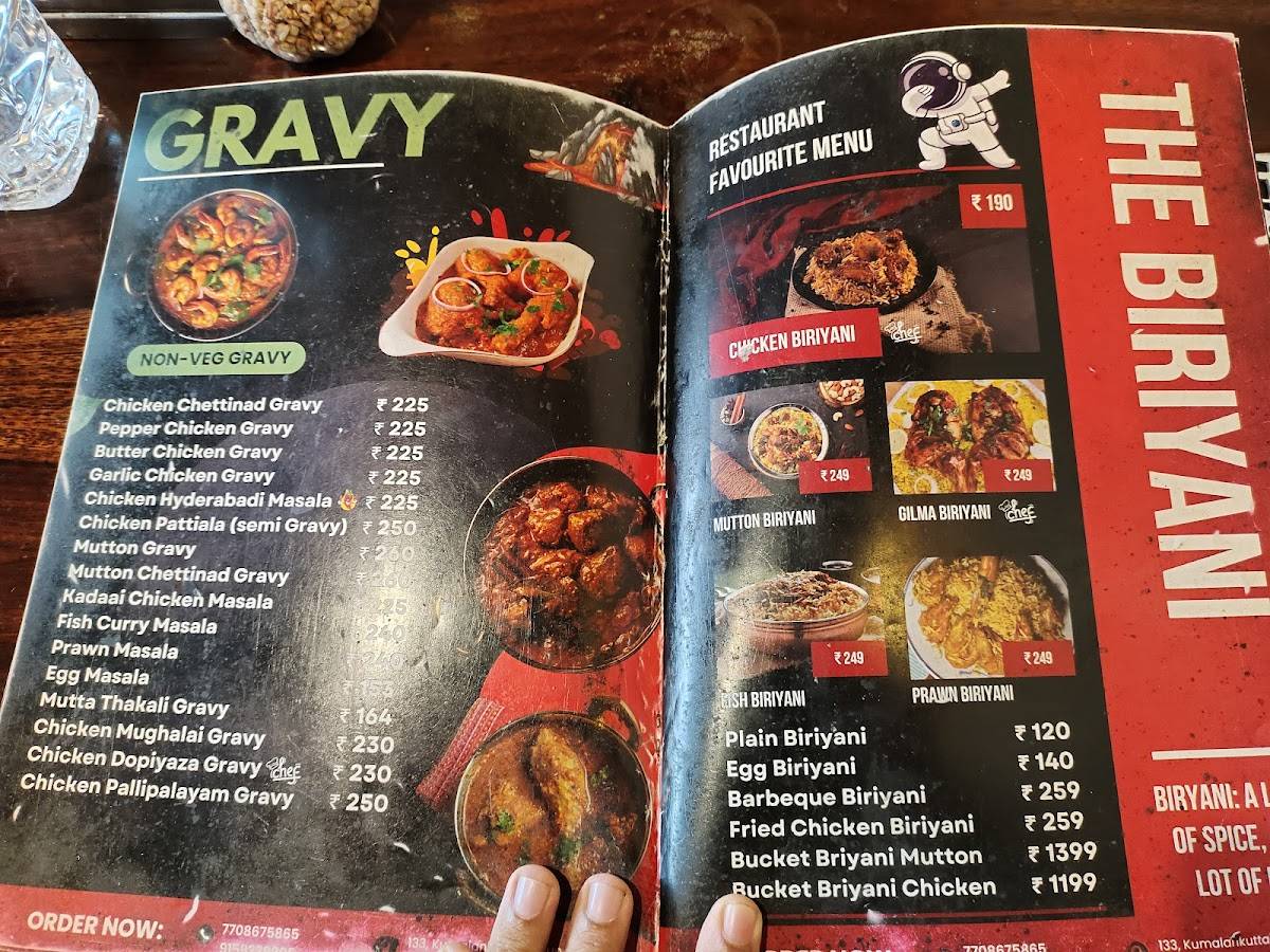 Planet B Family Restaurant menu