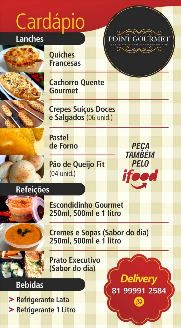 Point Gourmet cardápio