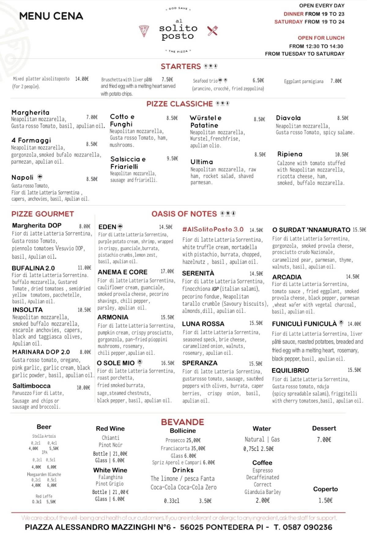 Menu di Al Solito Posto 