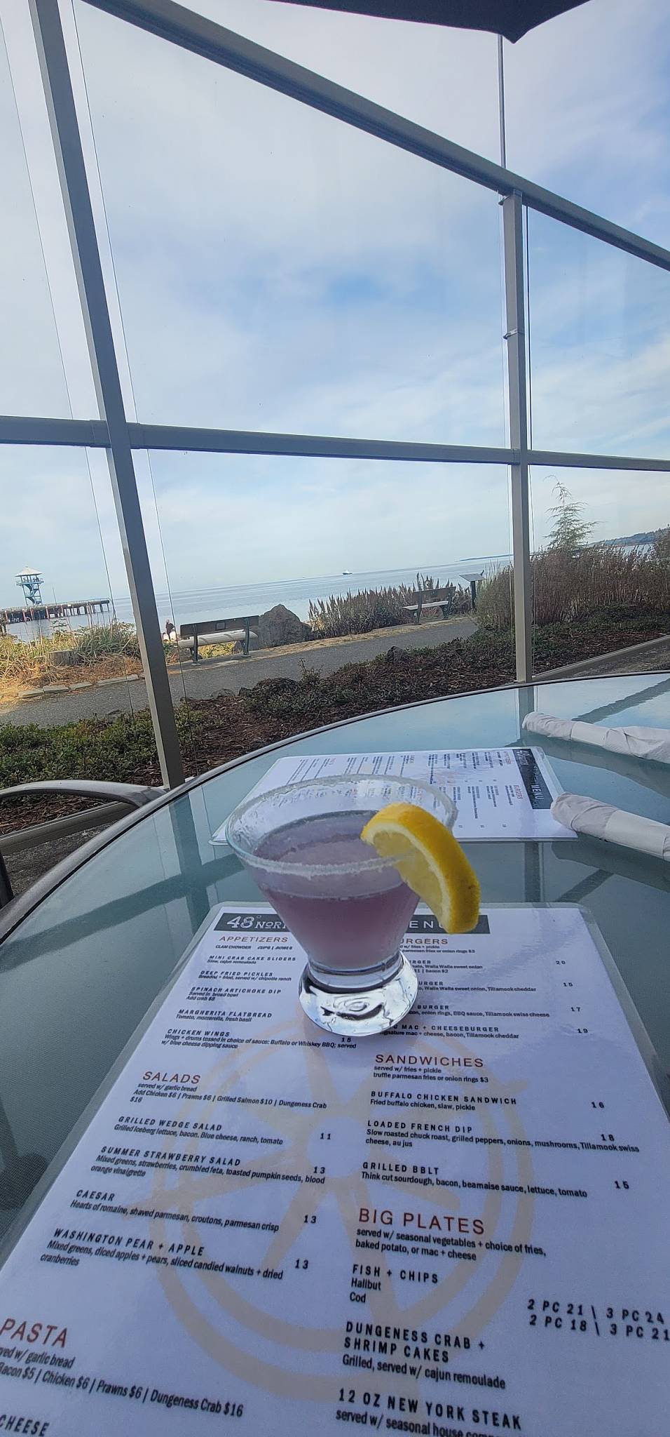 Menu at 48 Degrees North Waterfront Restaurant + Bar, Port Angeles