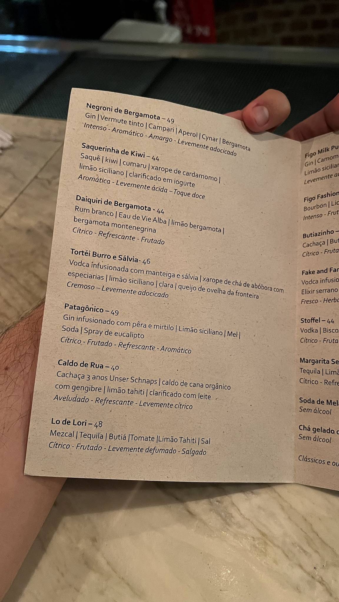 Capincho cardápio