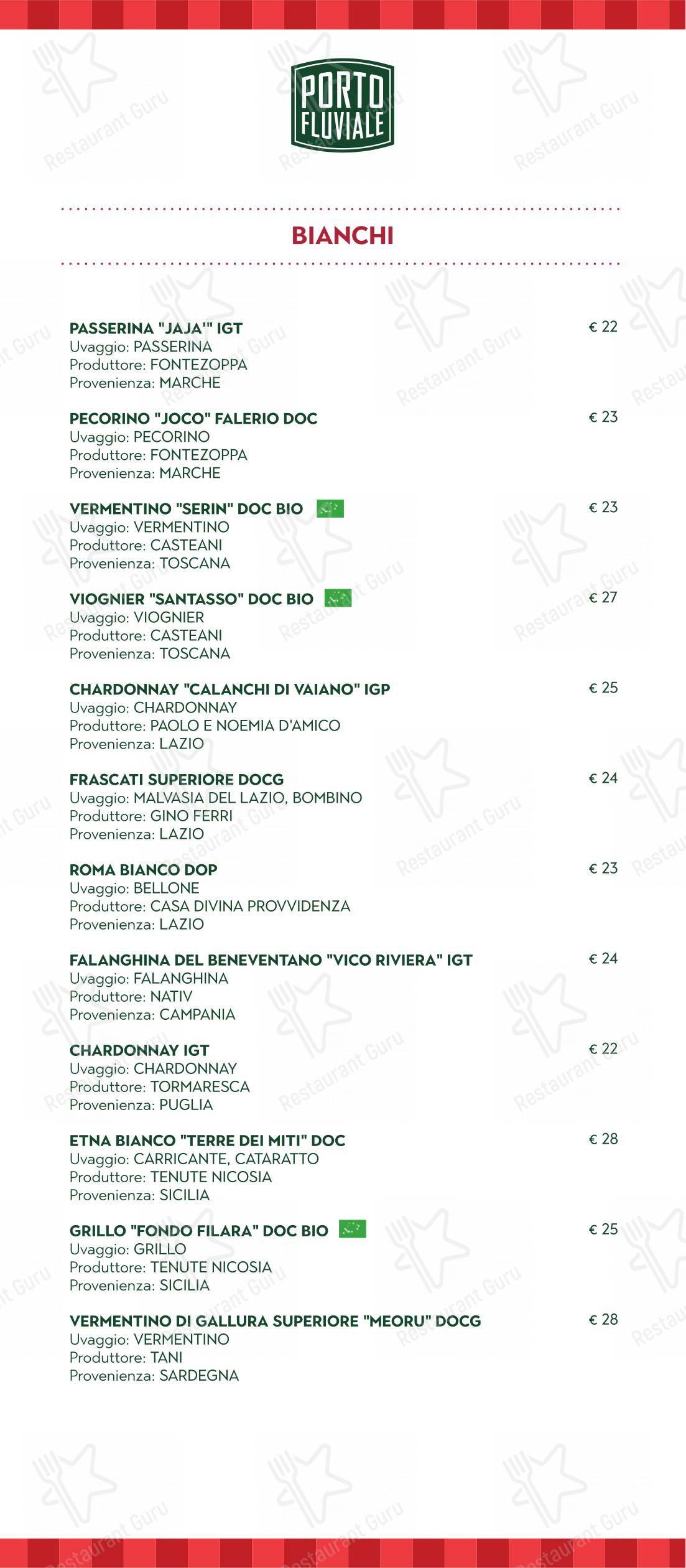 Menu di Porto Fluviale Ristorante Pizzeria - Коктейльная карта