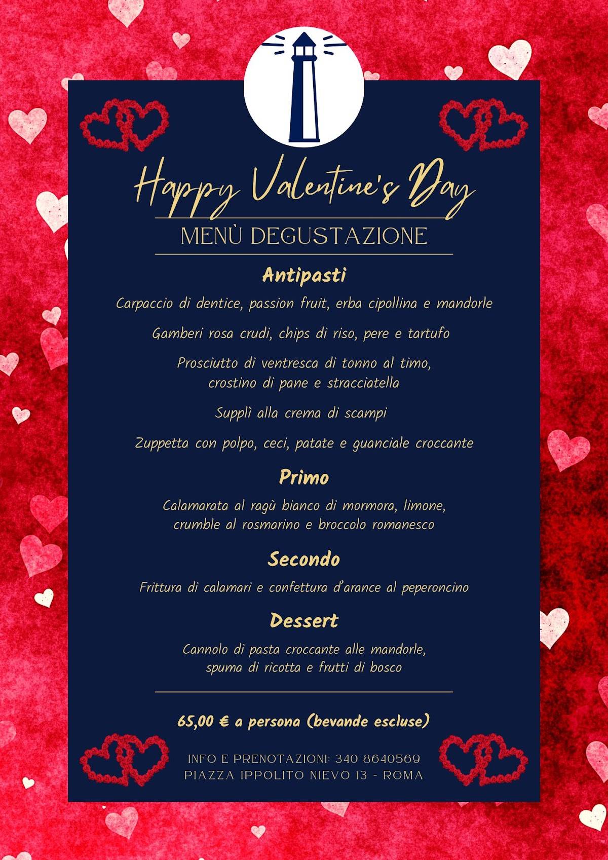 Menu da Porto Quadro ristorante, Roma