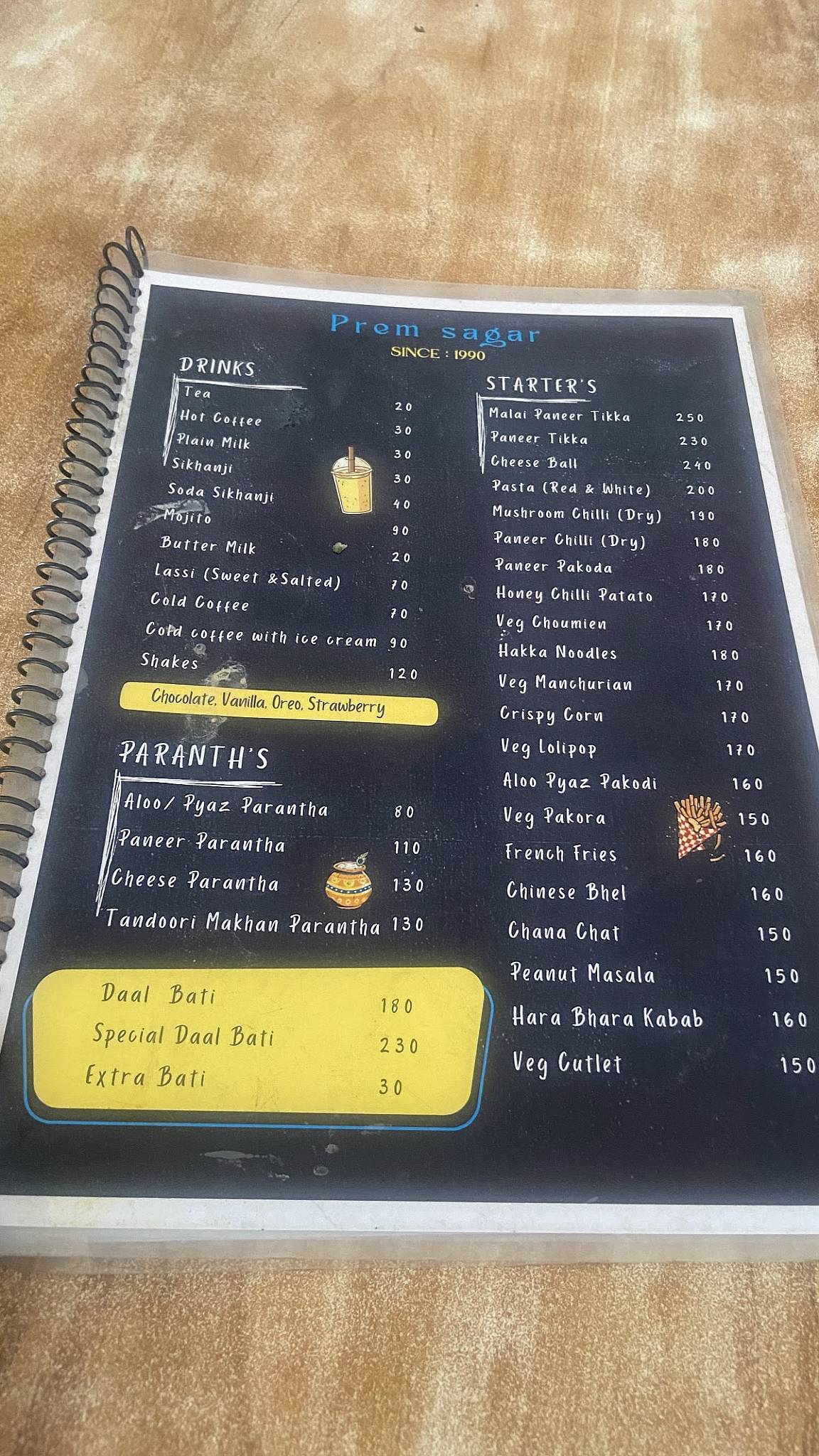 Prem Sagar Dhaba & Restaurant menu
