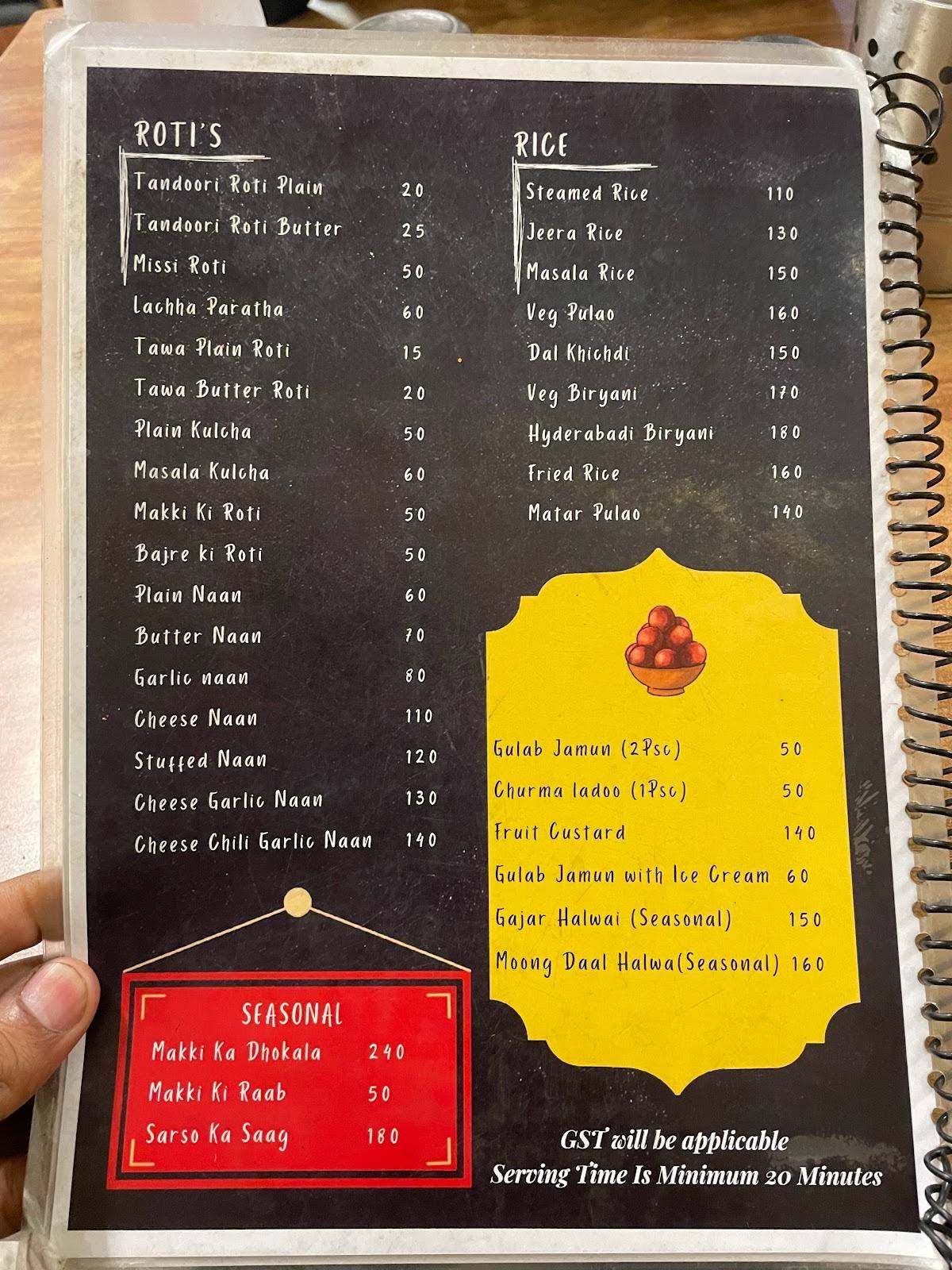Prem Sagar Dhaba & Restaurant menu