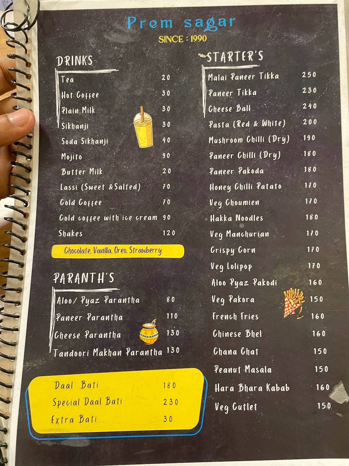 Prem Sagar Dhaba & Restaurant menu