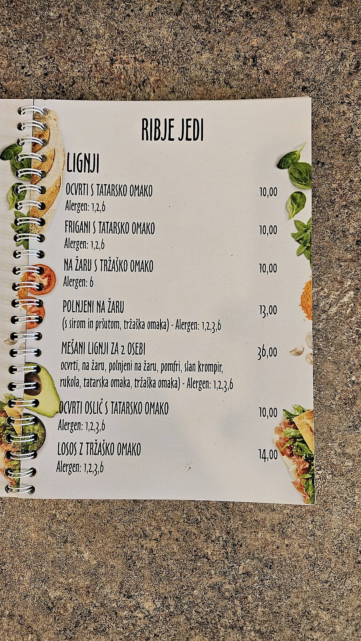 Menu di Pri Mostu 