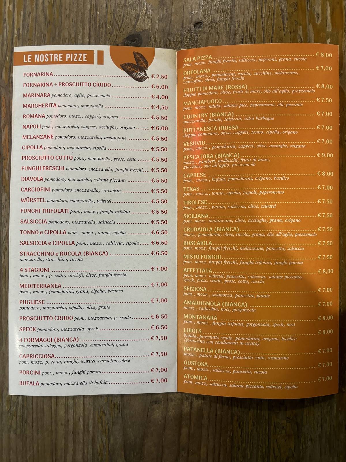 Menu di Pronto Pizza Sala 