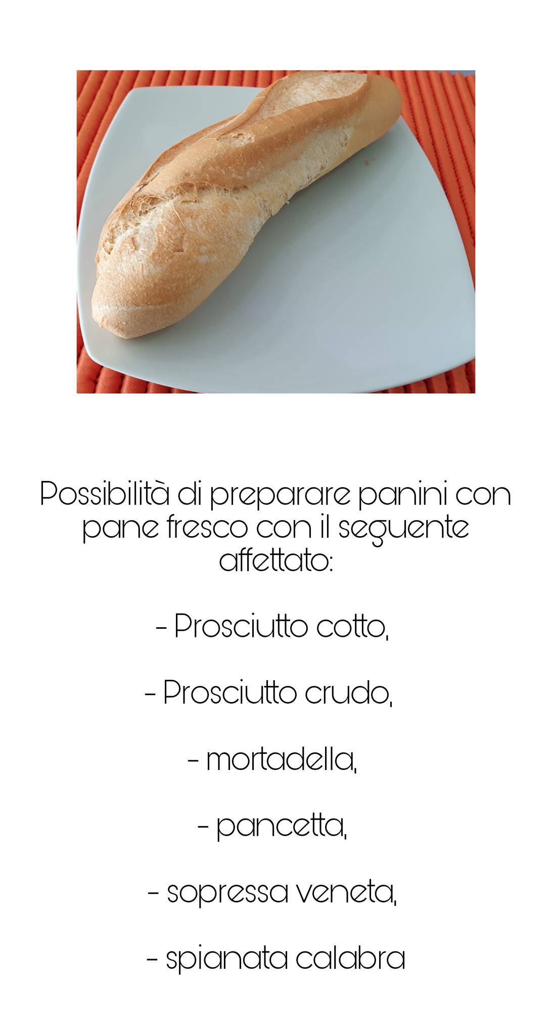 Menu di Al Ponte • snack-bar since 1968 