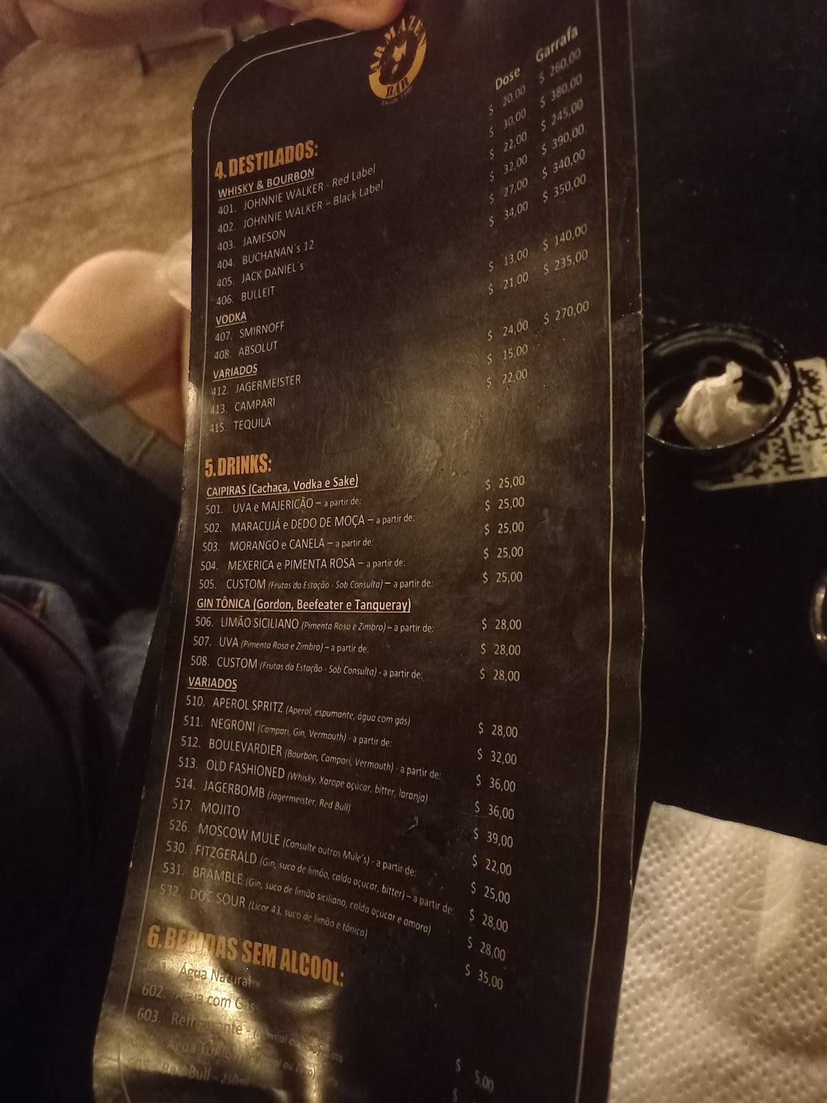 Armazén Bar cardápio