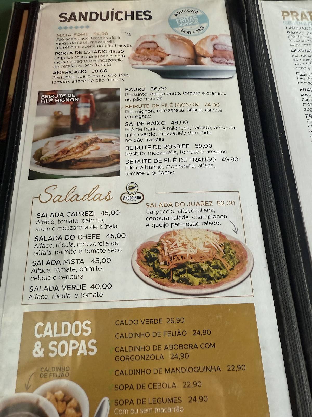 Bar do Juarez Itaim Bibi: Chopp, Picanha, Feijoada, Almoço, Drinks, Delivery SP cardápio