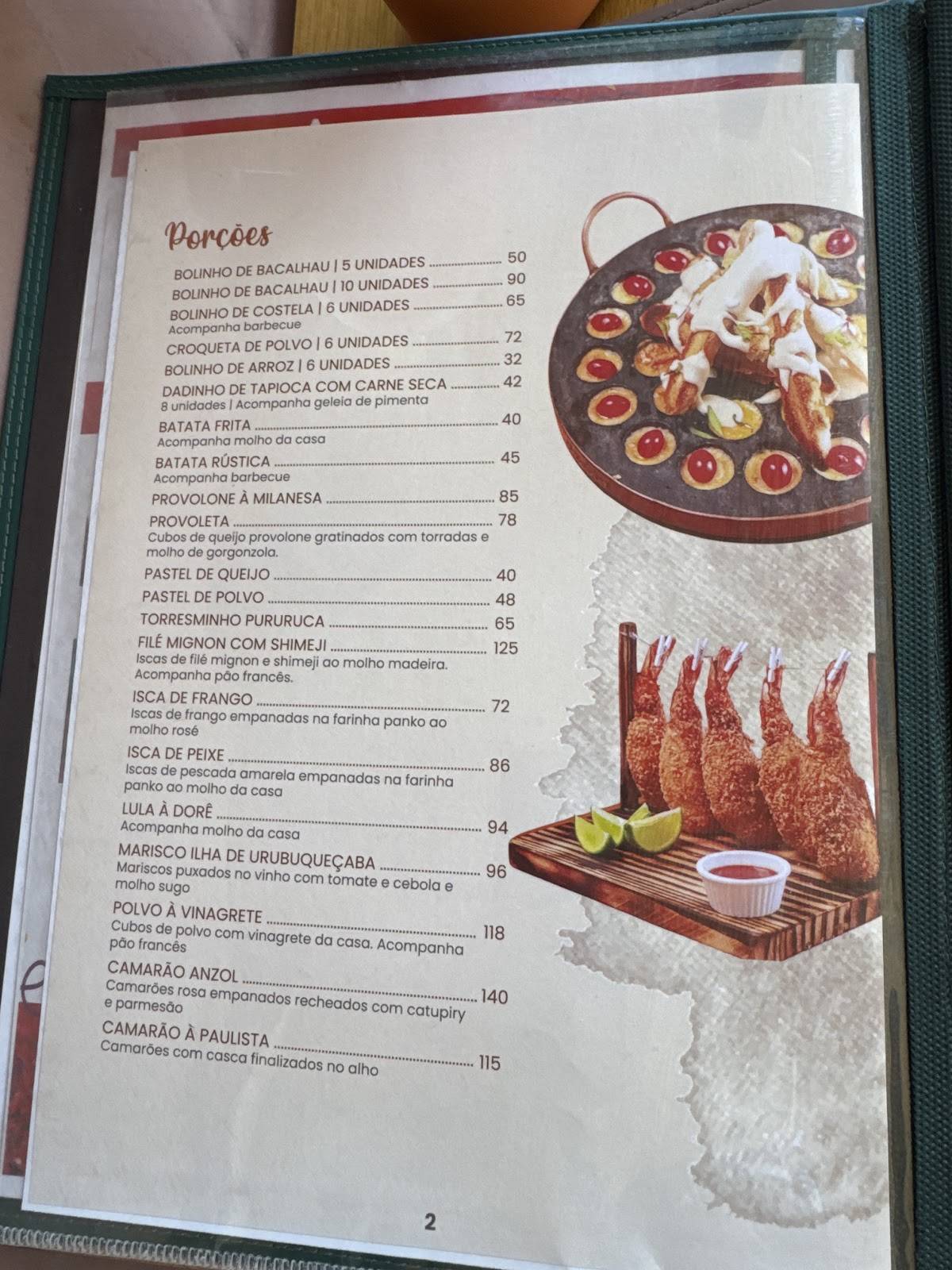 Bar e Restaurante Anzol cardápio