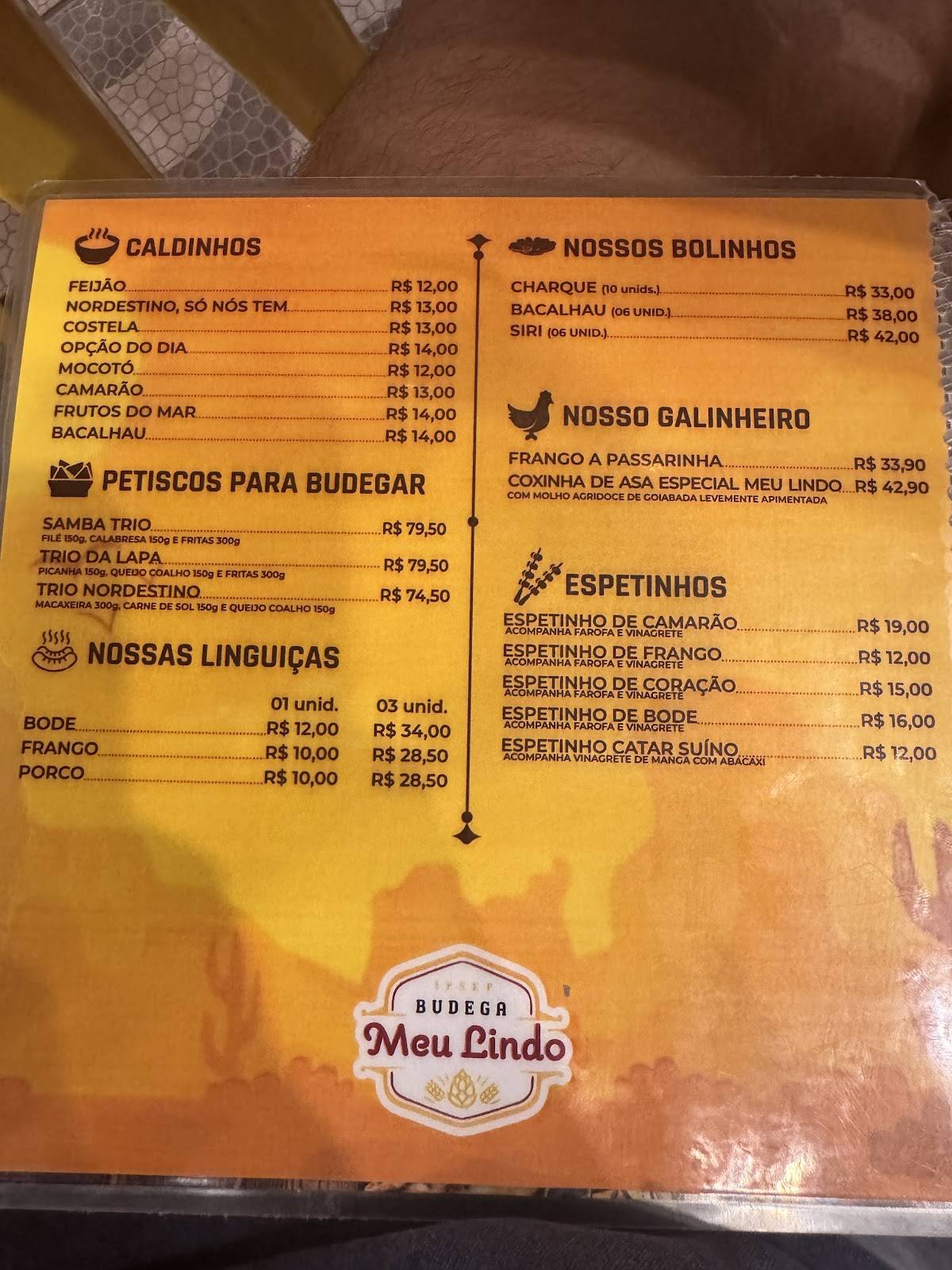 Budega Meu Lindo Ipsep cardápio