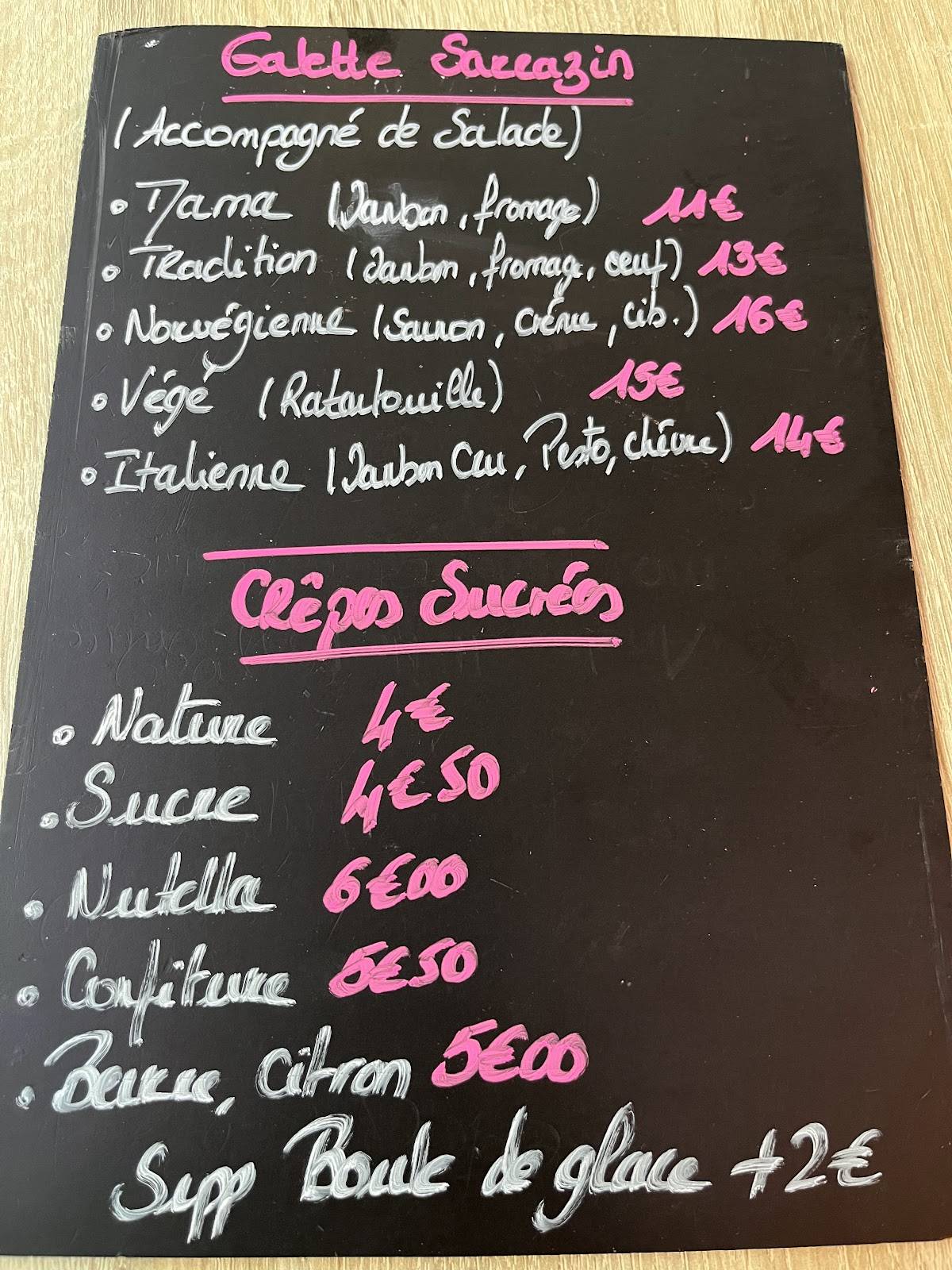Menu de Da Mimi