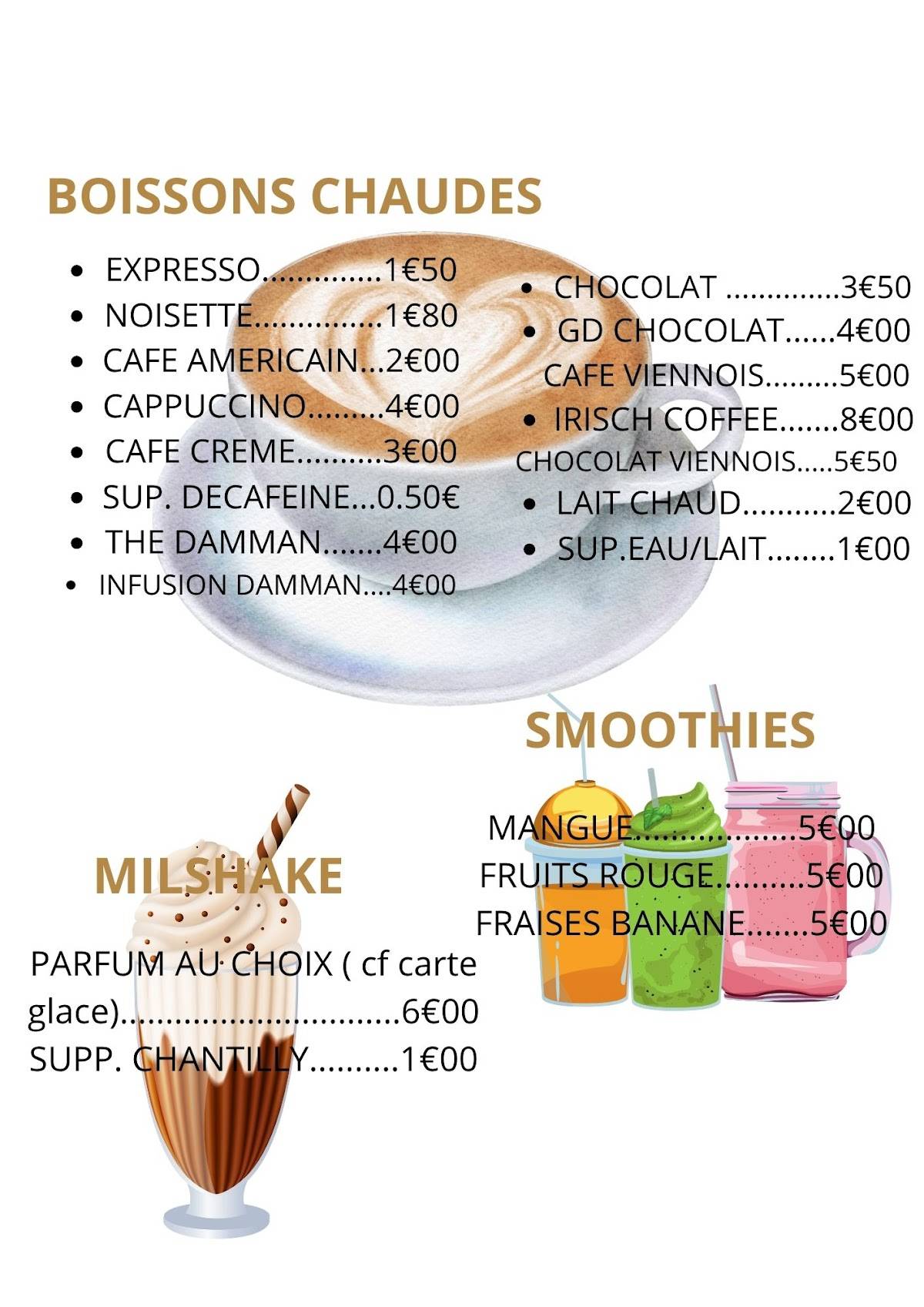 Menu de Da Mimi