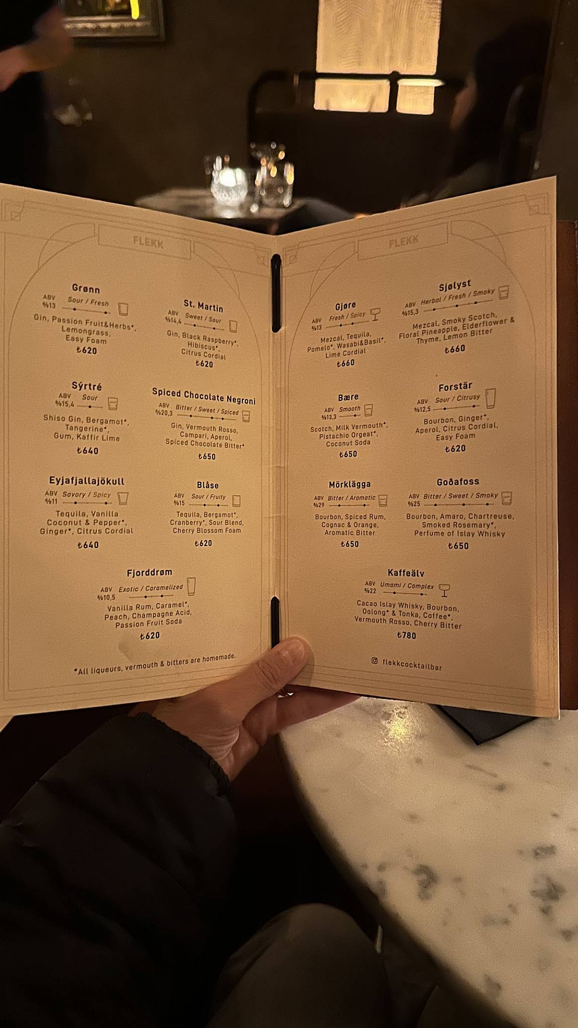 Menu de FLEKK