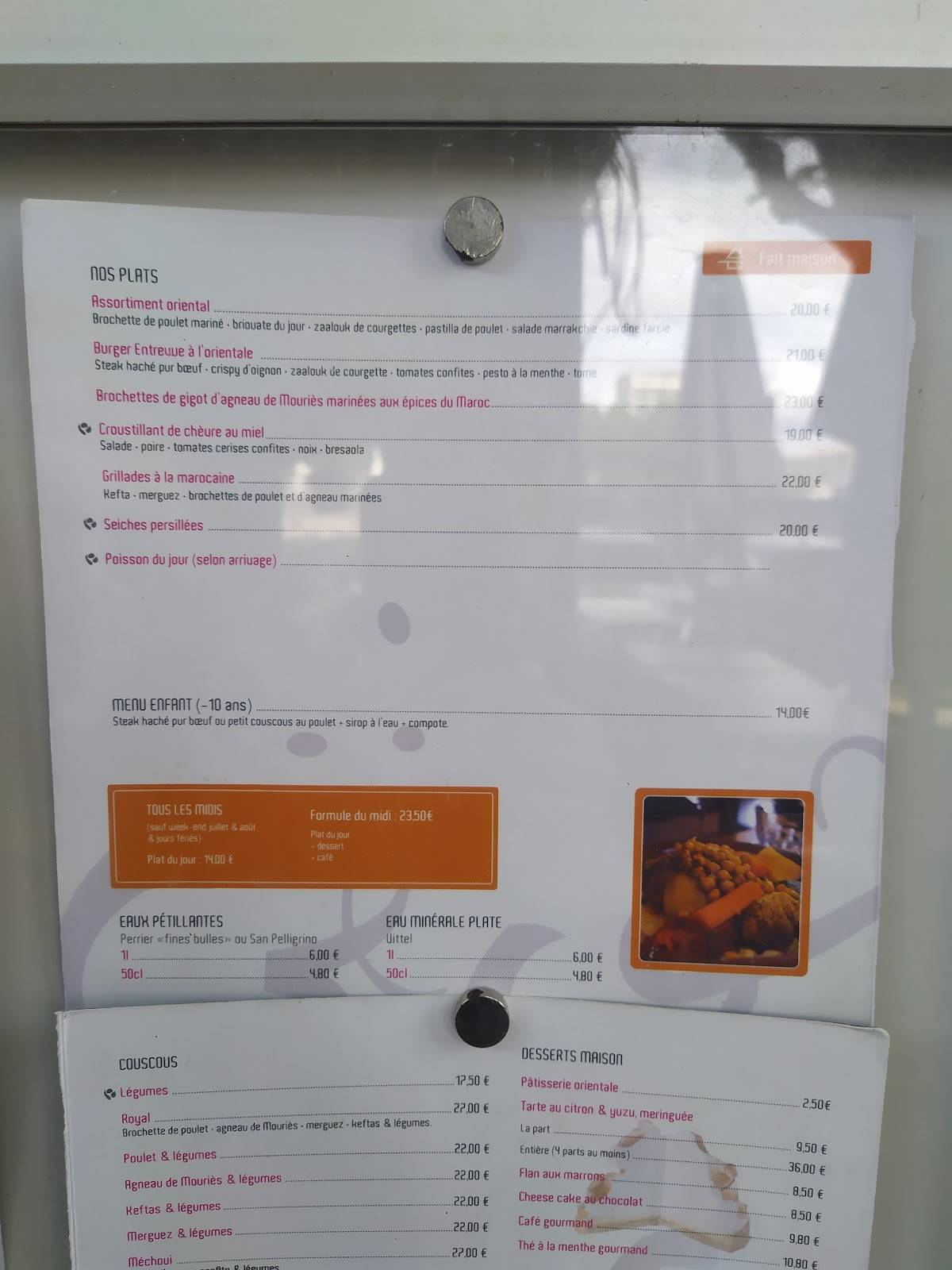 Menu de L'Entrevue