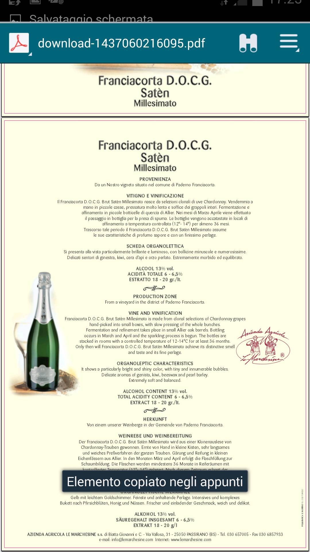 Menu di La Caffetteria 