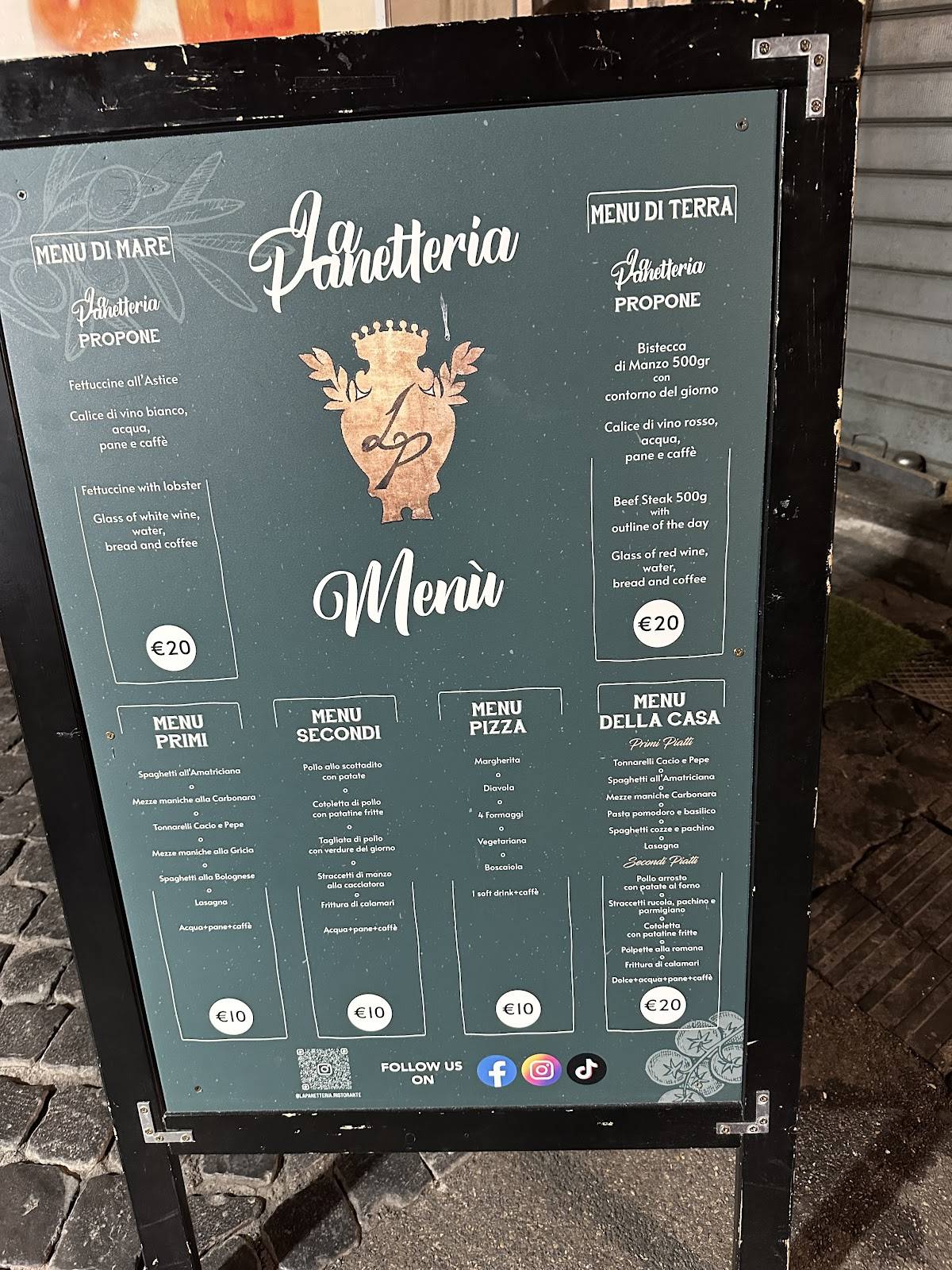Menu di La Panetteria 