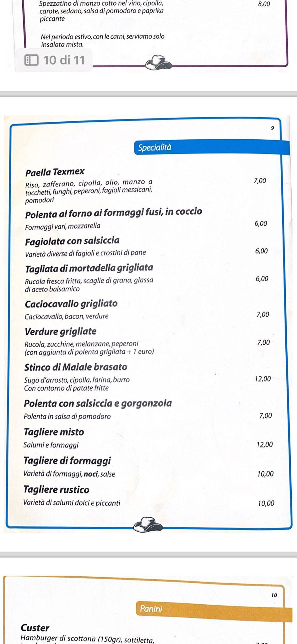 Menu di Mc Andrew's - Risto pub country style 