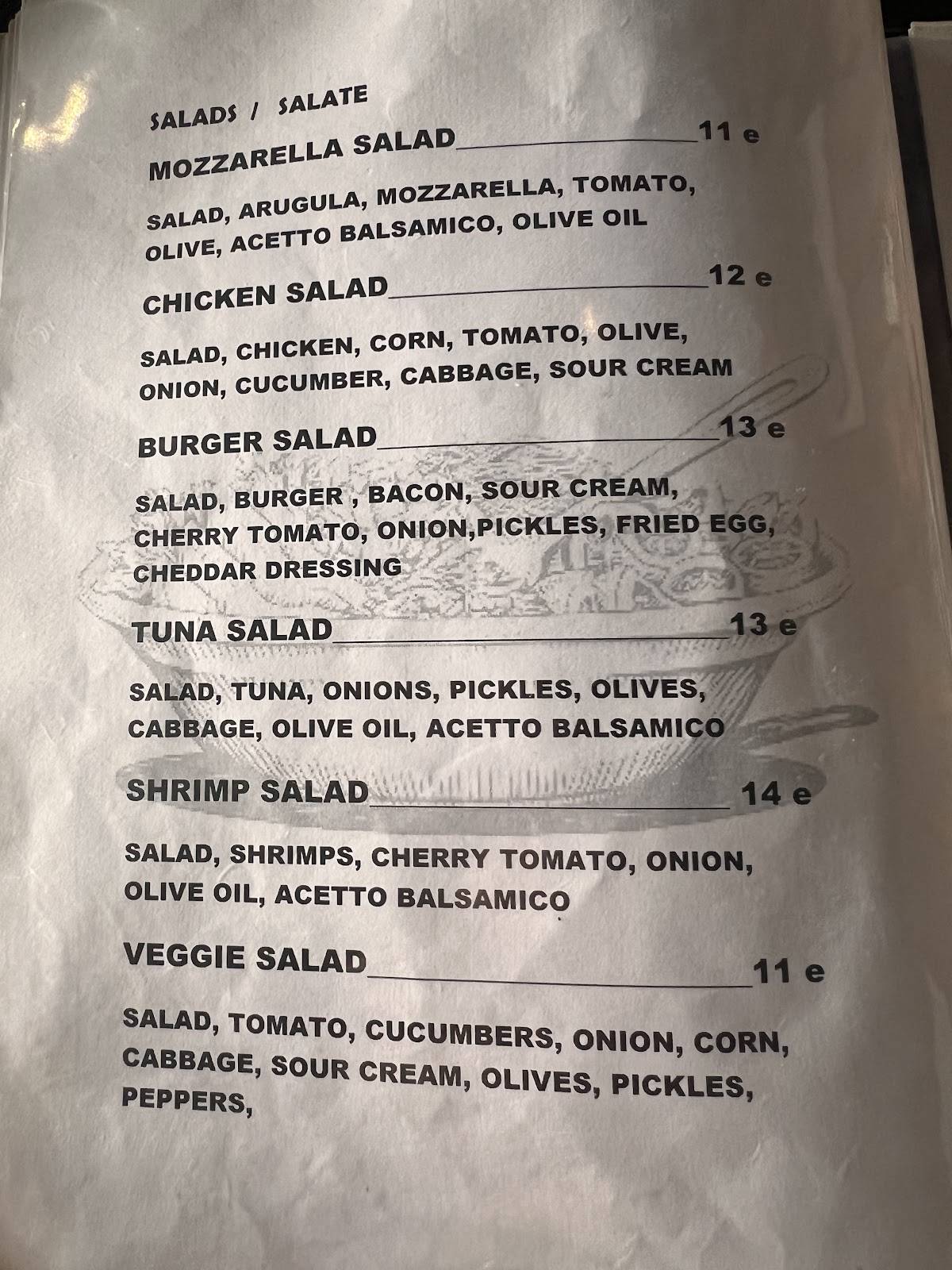 Menu di One Eyed Pig 