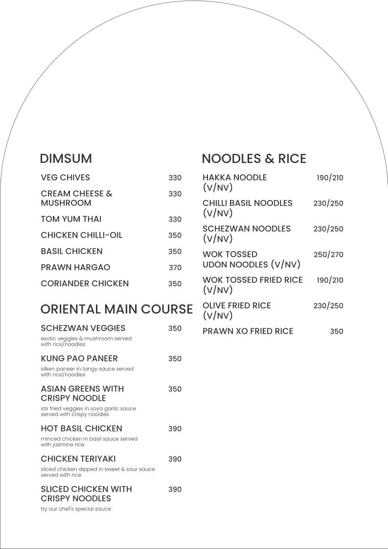 Prana Bar & Kitchen menu