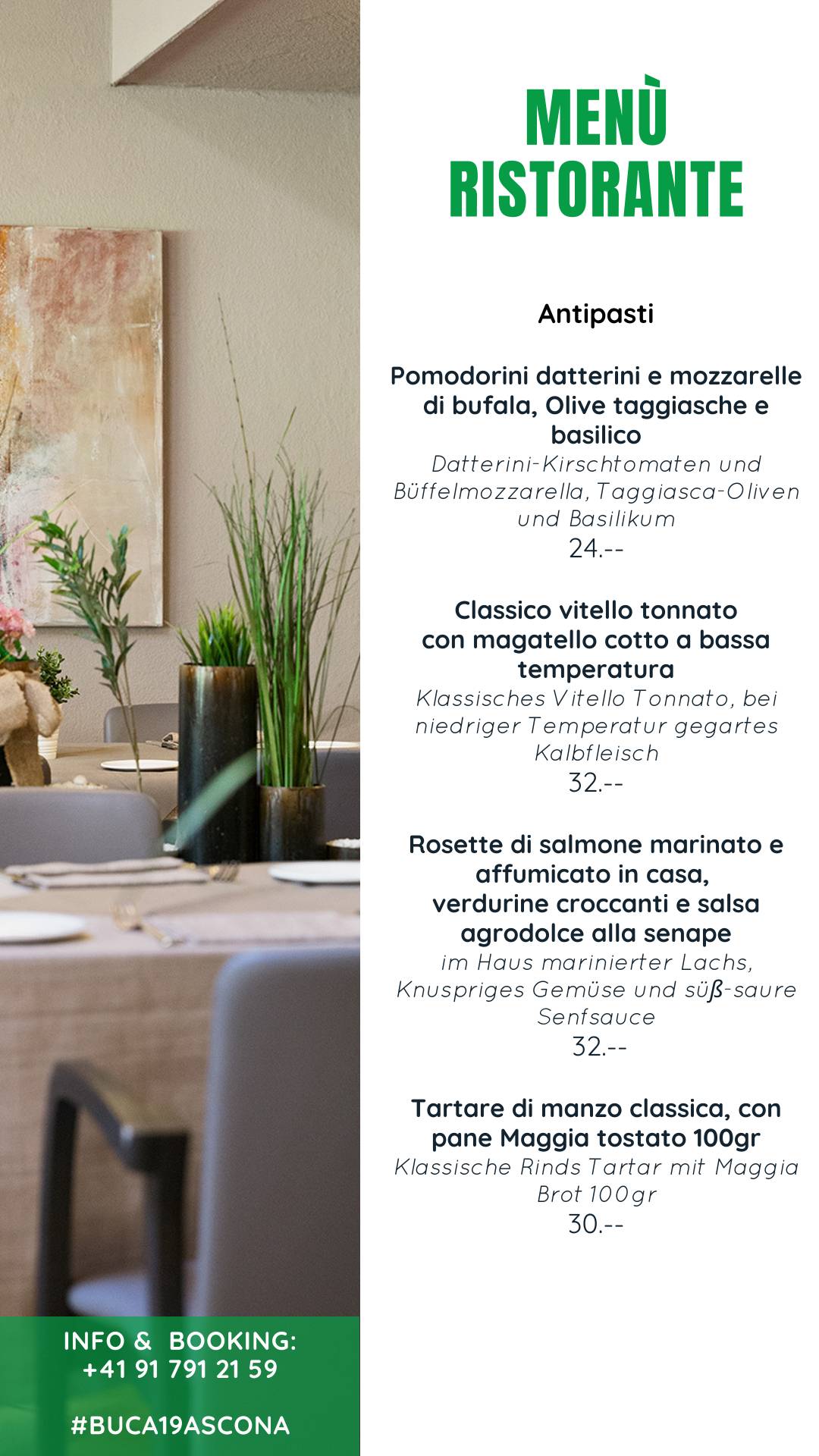 Menu di Ristorante Bucadiciannove 