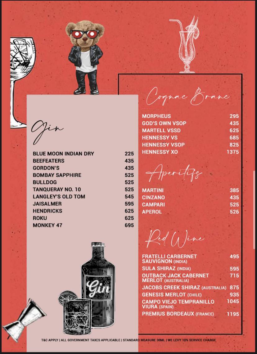 Rubarru Gardens Galleria menu