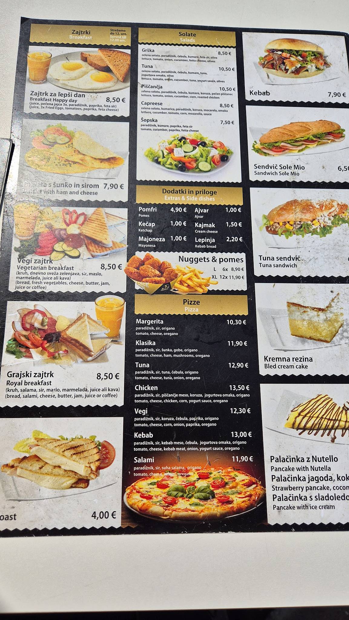 Menu di Tropical bar 